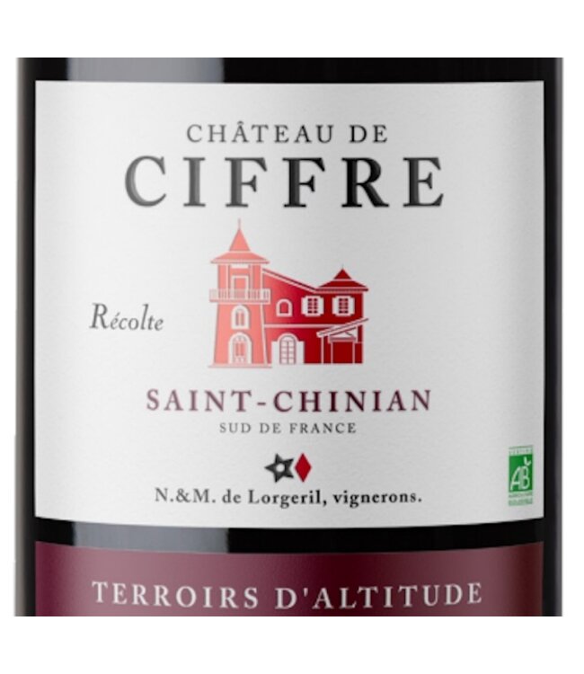 Chateau de Ciffre Terroirs D'Altitude AOP Saint Chinian Biologisch