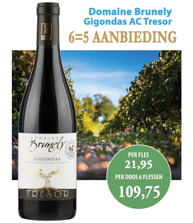 Domaine Brunely Gigondas (6 halen, 5 betalen)