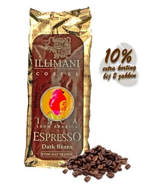 illimani koffiebonen - duurzaam geteeld - Bolivia Inca Espresso Dark Koffiebonen 100% Arabica 1KG duurzaam geteeld