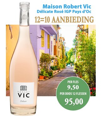 Domaines Robert Vic - Languedoc Maison Robert Vic Delicate Rosé IGP (12 halen, 10 betalen)