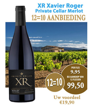 XR Xavier Roger - Languedoc Frankrijk XR Private Cellar Merlot (12 halen, 10 betalen)