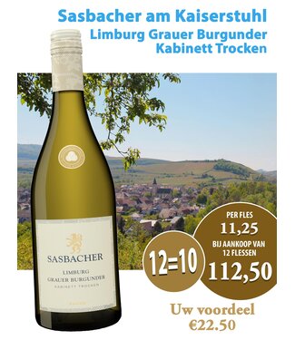 Sasbacher Winzerkeller - Kaiserstuhl Duitsland Sasbacher Limburg Grauer Burgunder Kabinett Trocken (12 halen, 10 betalen)