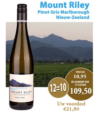 Mount Riley - Marlborough Nieuw Zeeland Mount Riley Pinot Gris Marlborough (12 halen, 10 betalen)