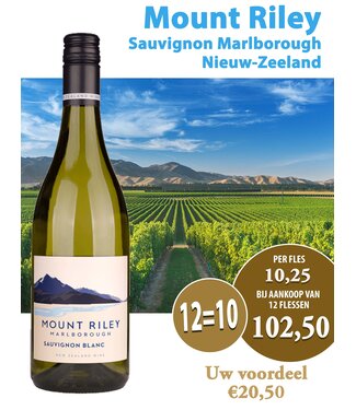 Mount Riley - Marlborough Nieuw Zeeland Mount Riley Sauvignon Blanc Marlborough (12 halen, 10 betalen)