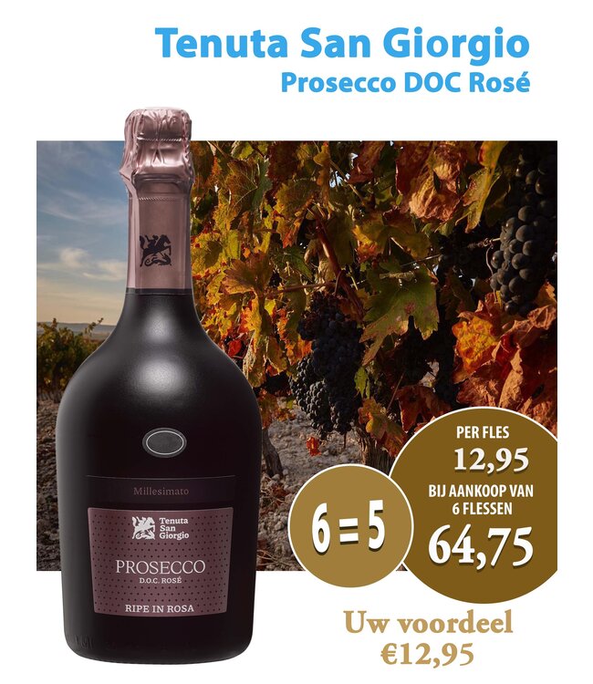 Tenuta San Giorgio Prosecco Rosé DOC (6 halen, 5 betalen)