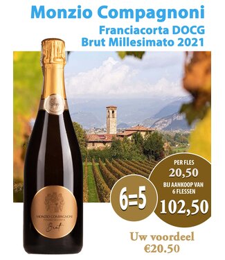 Monzio Compagnoni Franciacorta Brut Millesimato (6 halen 5 betalen)