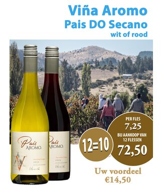 Vina Aromo - Maule Valley Chili Aromo Pais Witte Wijn DO Secano (12 halen, 10 betalen)