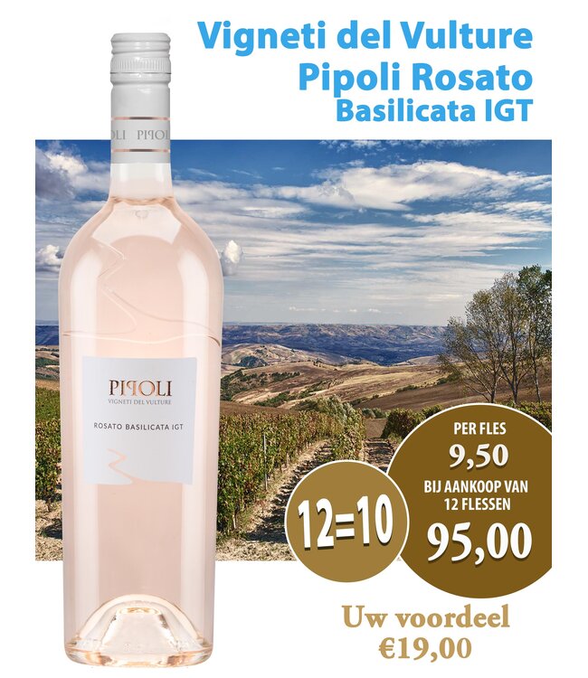 Fantini Vini - Ortona Chieti Italie Pipoli Rosato Basilicata IGT (12 halen, 10 betalen)