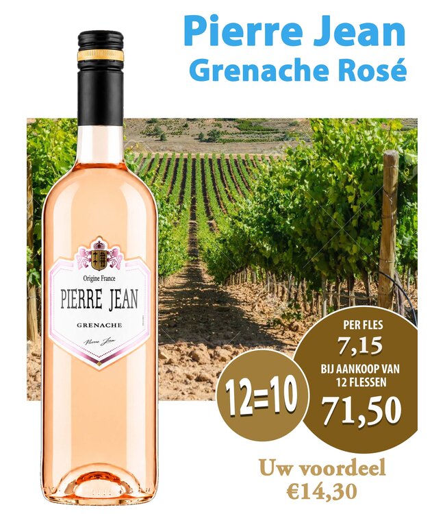 Pierre Jean Grenache Rose 12 halen, 10 betalen