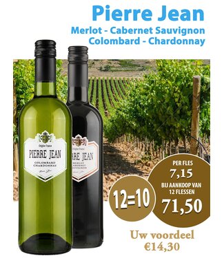 Yvon Mau - Bordeaux Frankrijk Pierre Jean Merlot-Cabernet Sauvignon (12 halen, 10 betalen)