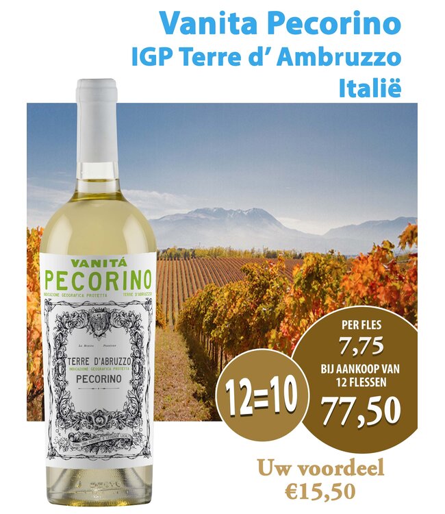 Vanita Pecorino IGT Terre di Chieti (12 halen, 10 betalen)