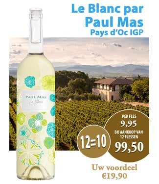 Domaines Paul Mas - Languedoc Frankrijk Le Blanc par Paul Mas (12 halen, 10 betalen)