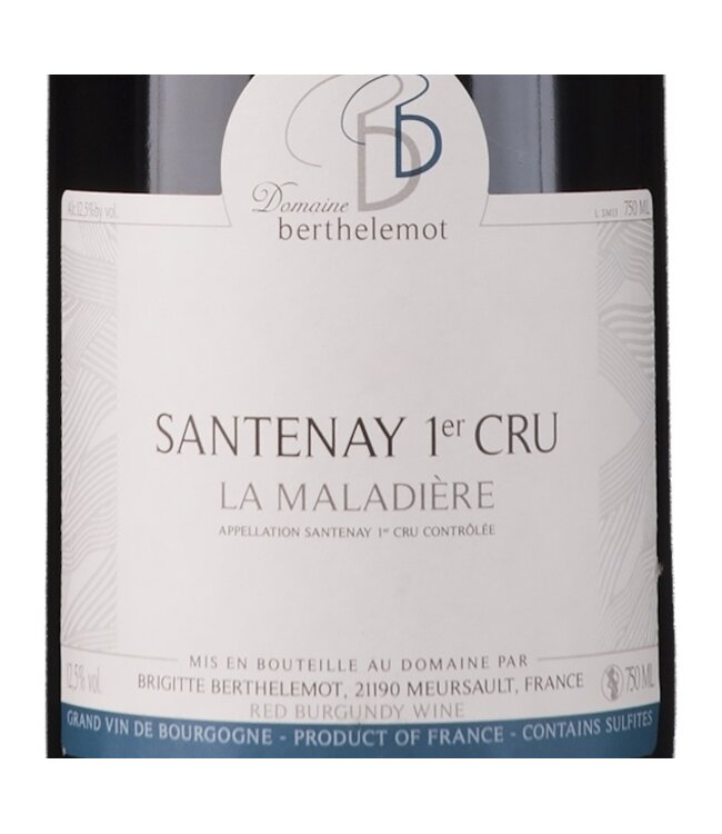 Berthelemot Santenay 1e Cru Maladière Rouge duurzaam geteeld