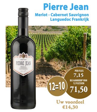 Yvon Mau - Bordeaux Frankrijk Pierre Jean Merlot-Cabernet Sauvignon (12 halen, 10 betalen)