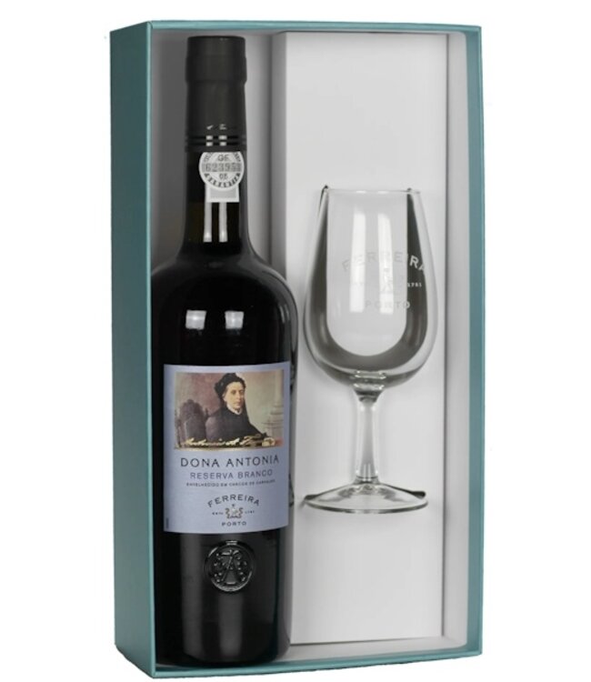 Ferreira Dona Antonia Reserva Branco Giftbox + glas