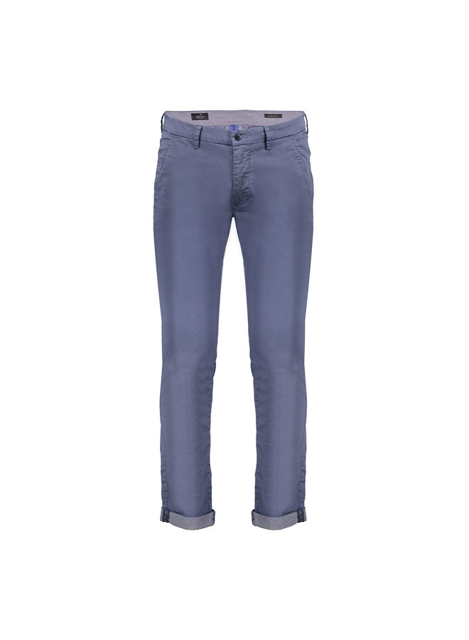 Chino broek Mason's Torino Travel ruit jeansblauw