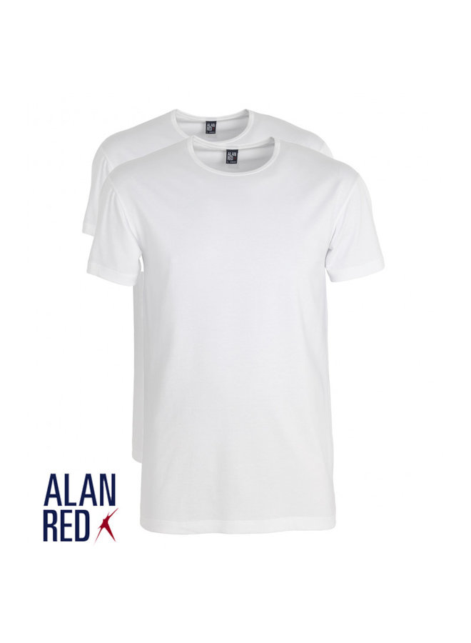 T-shirt 2 pack Alan Red Ottawa ronde hals wit