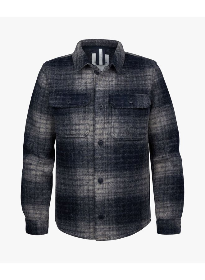 Overshirt ruit blauw grijs Profuomo