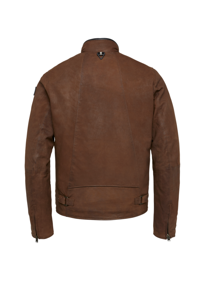 Vanguard leren jas kort cognac