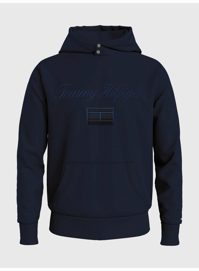Tommy Hilfiger mixed type fleece hoodie navy