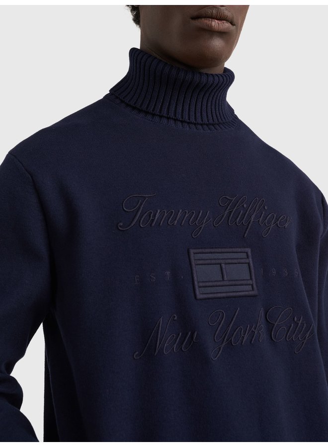 Tommy Hilfiger coltrui met logo navy