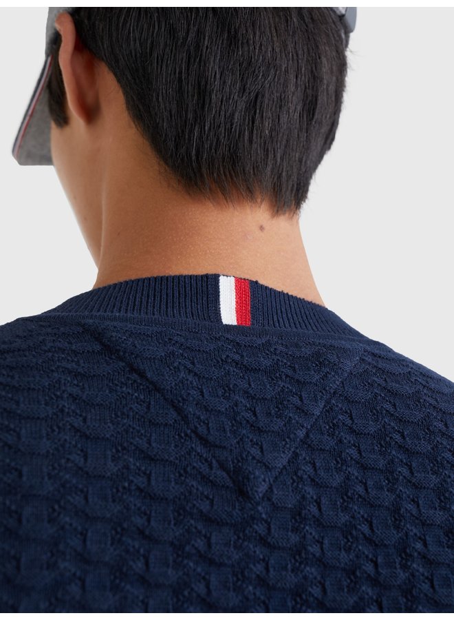 Tommy Hilfiger pullover ronde hals structure navy