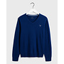 Gant pullover v-hals lamswol jeans blauw