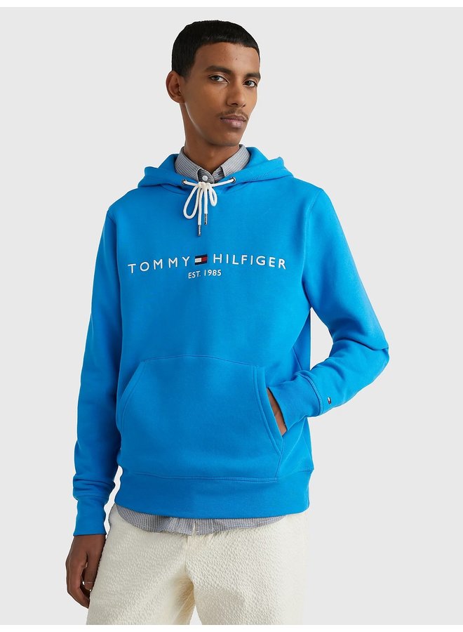 Flex fleece hoodie met logo kobalt blauw