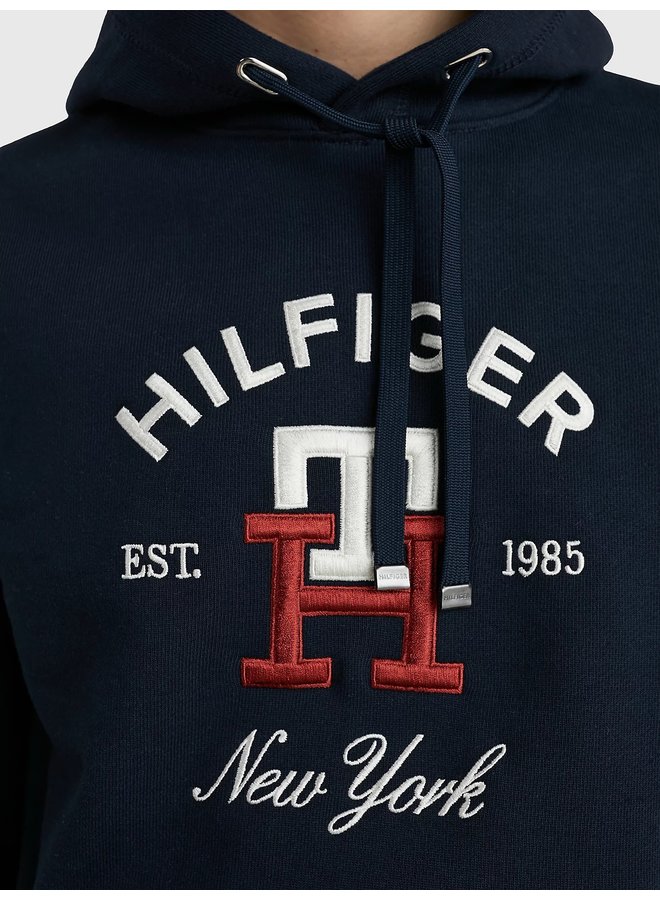 Tommy Hilfiger hoodie met TH logo navy