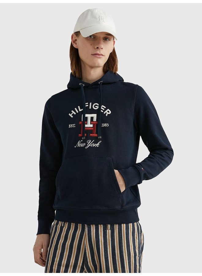 Sweater hoodie TH logo navy