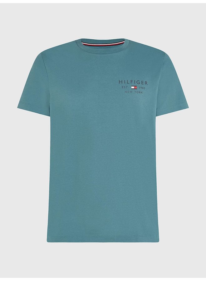 Tommy Hilfiger t-shirt slimfit met logo zeegroen