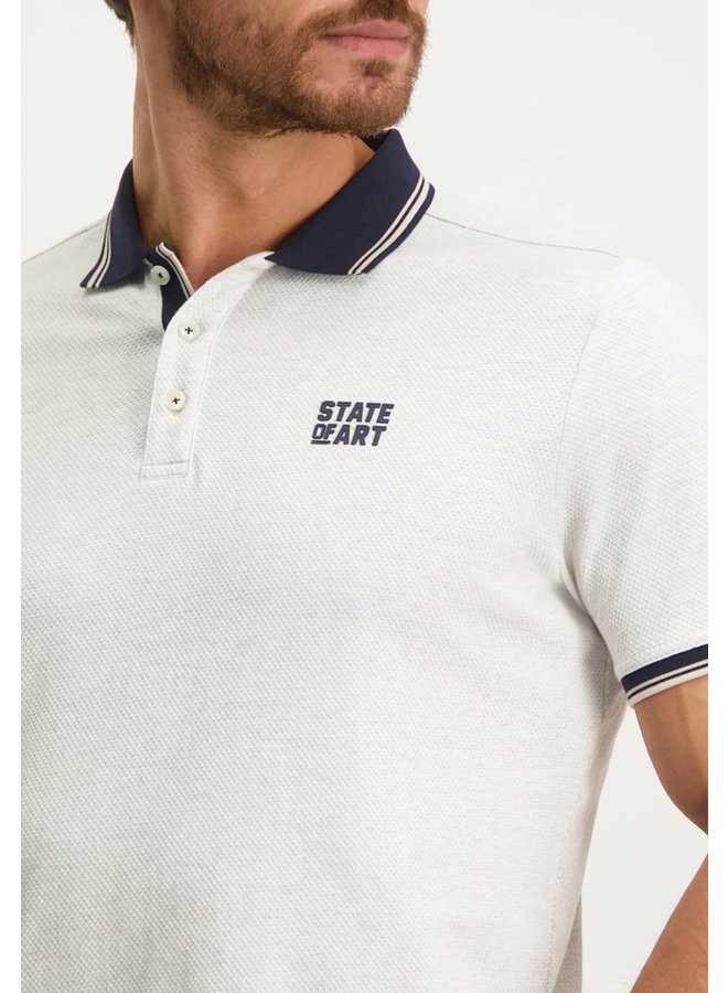 State of Art polo korte mouw contrast kraag