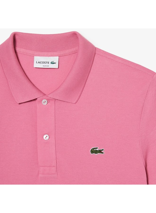 Lacoste polo korte mouw slimfit pique hardroze