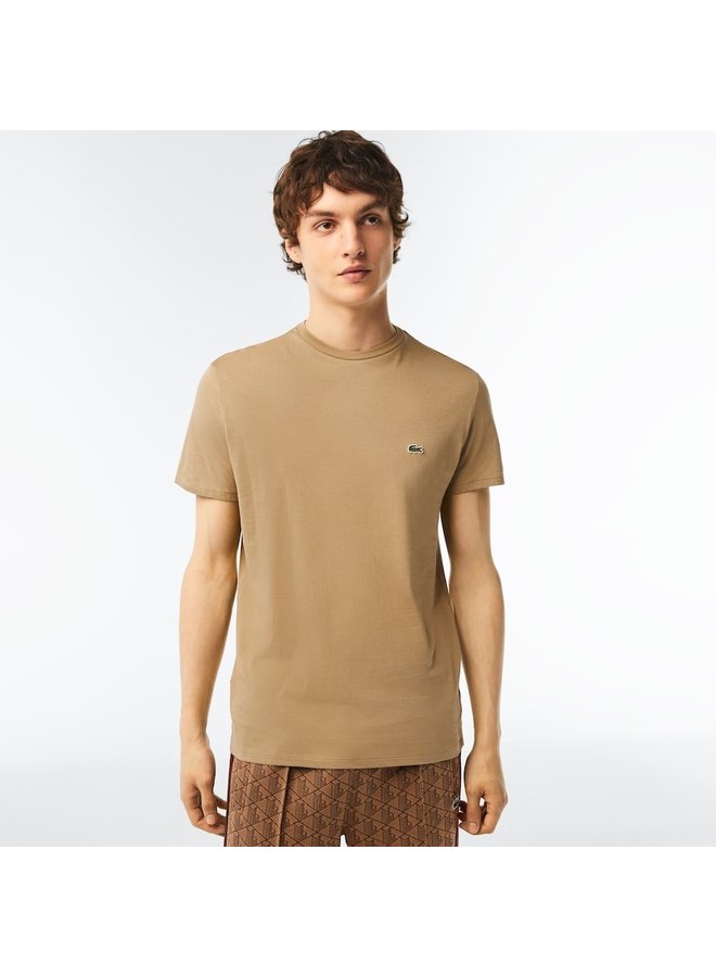 Lacoste t-shirt ronde hals pimakatoen beige