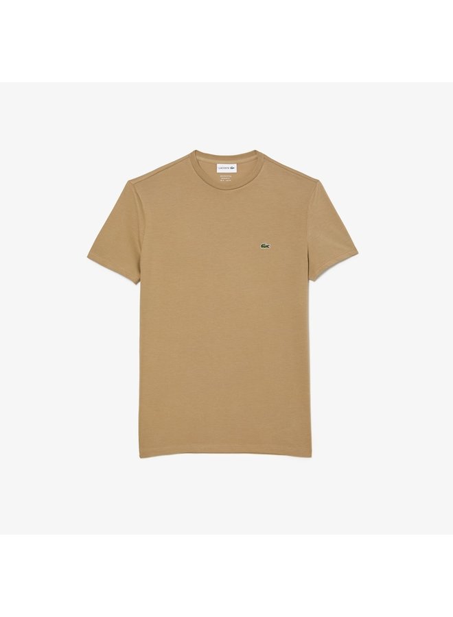 Lacoste t-shirt ronde hals pimakatoen beige