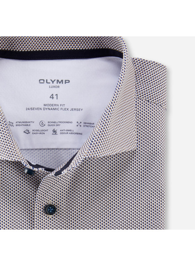 Olymp overhemd 24/seven flex shirt modernfit beige