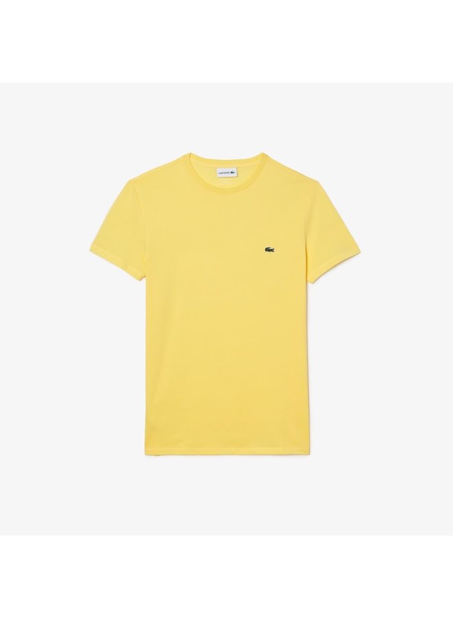 T-shirt ronde hals pimakatoen jersey geel