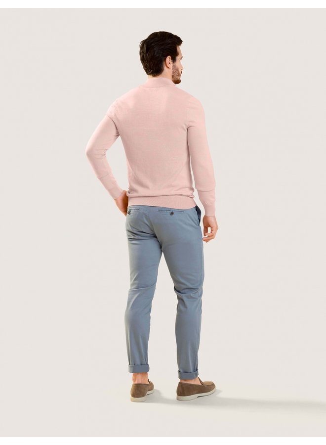 Cavallaro pullover met rits merino roze