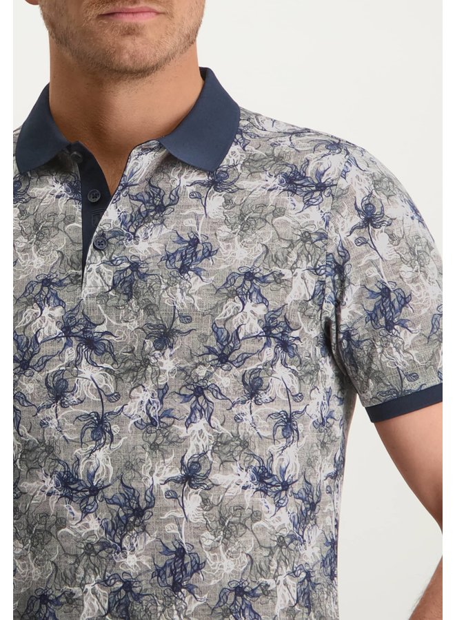 State of Art polo korte mouw mercerised cotton print