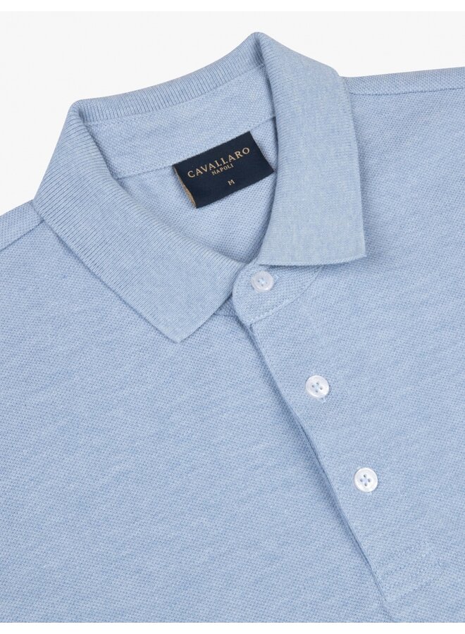 Cavallaro Damiano polo melange licht blauw