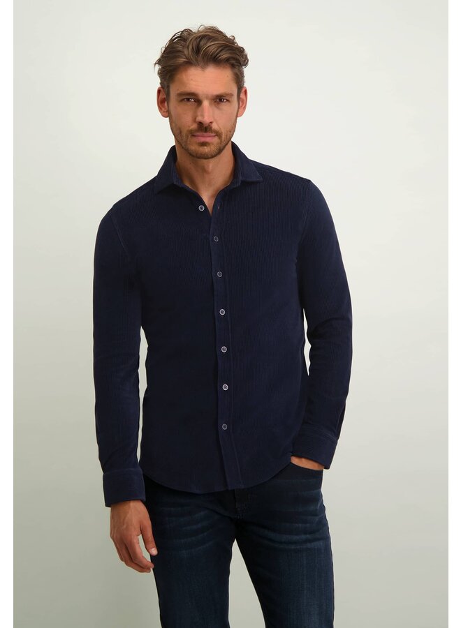 State of Art overshirt rib structure navy