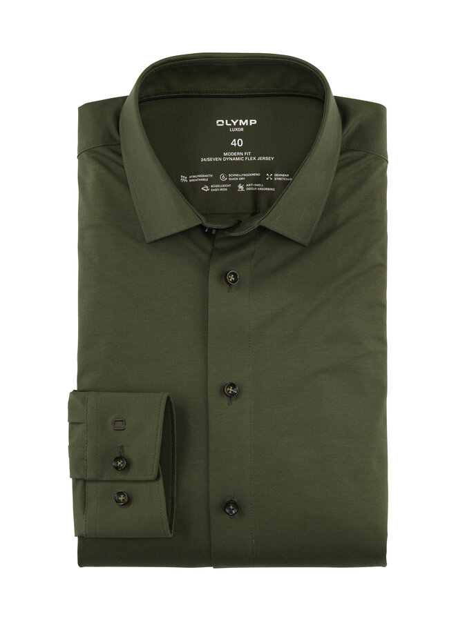 Olymp overhemd 24/seven flex shirt modernfit groen