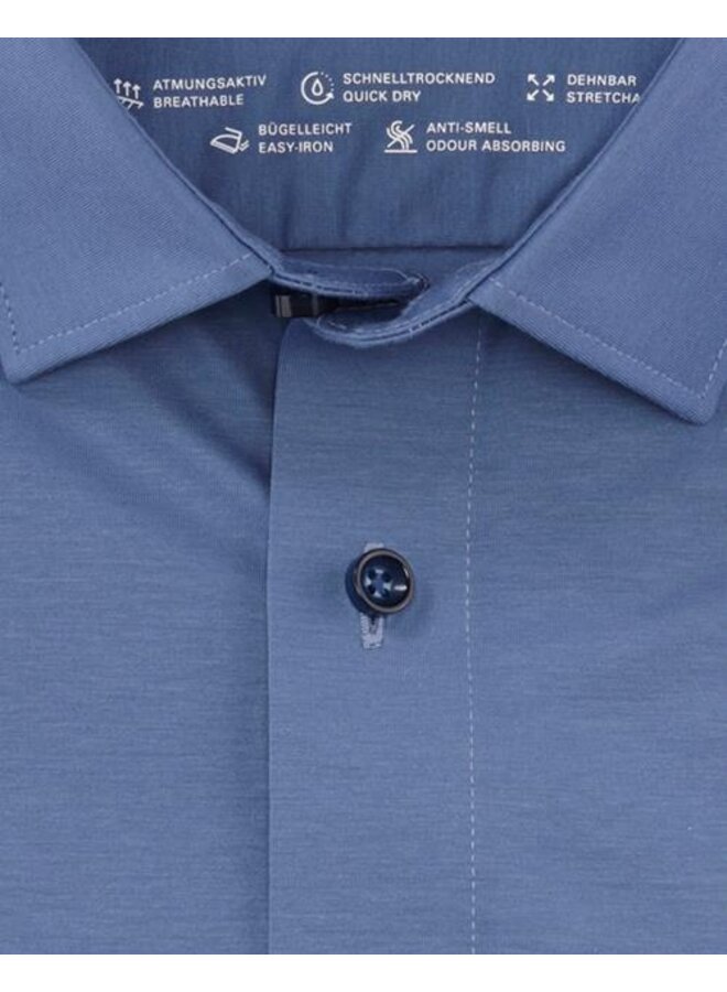 Olymp overhemd 24/seven flex shirt modernfit jeansblauw