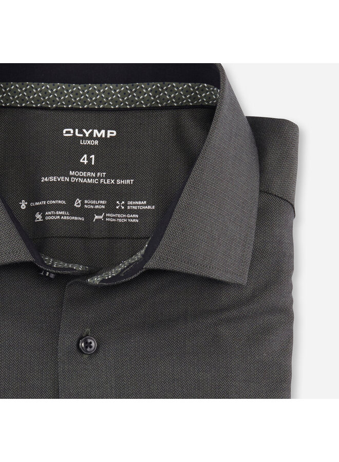 Olymp overhemd 24/seven flex shirt modern fit groen