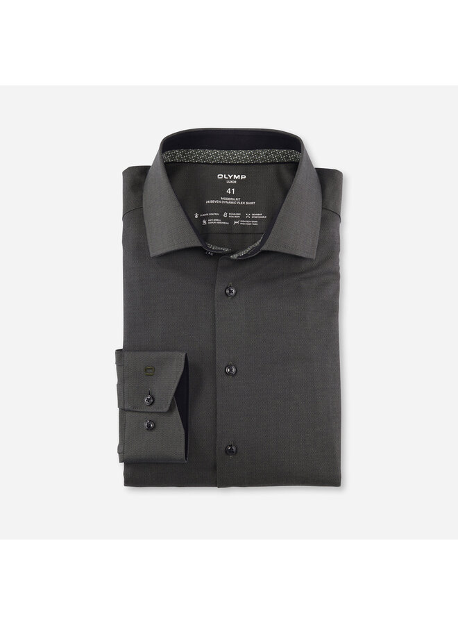 Olymp overhemd 24/seven flex shirt modern fit grijs