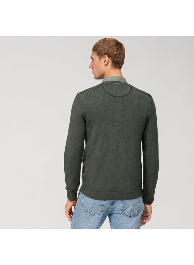 Olymp pullover ronde hals merino groen