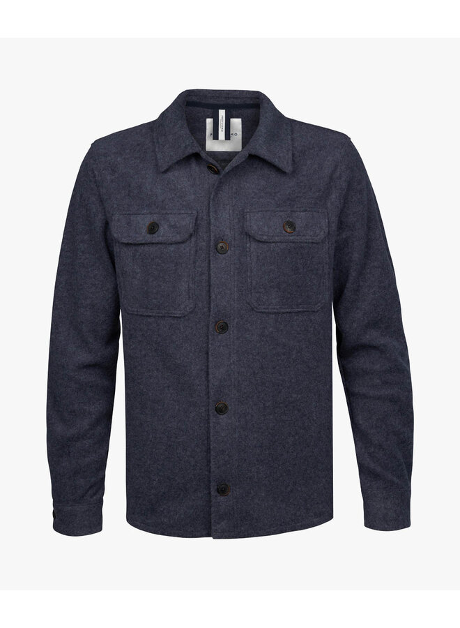 Profuomo overshirt cooked wool jeansblauw