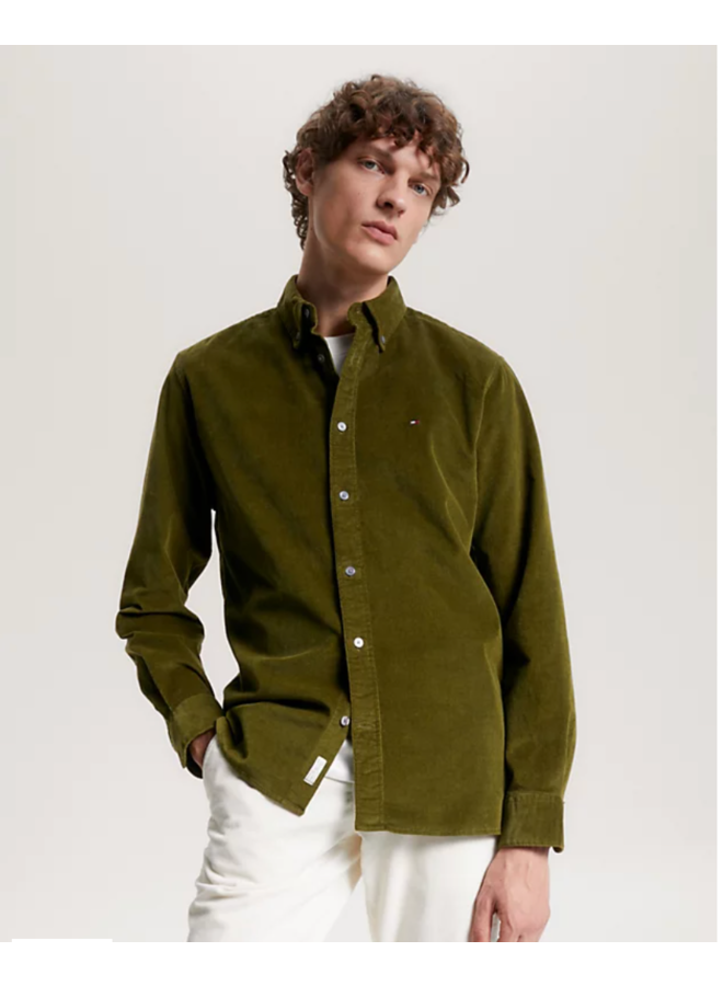 Tommy Hilfiger overhemd corduroy groen