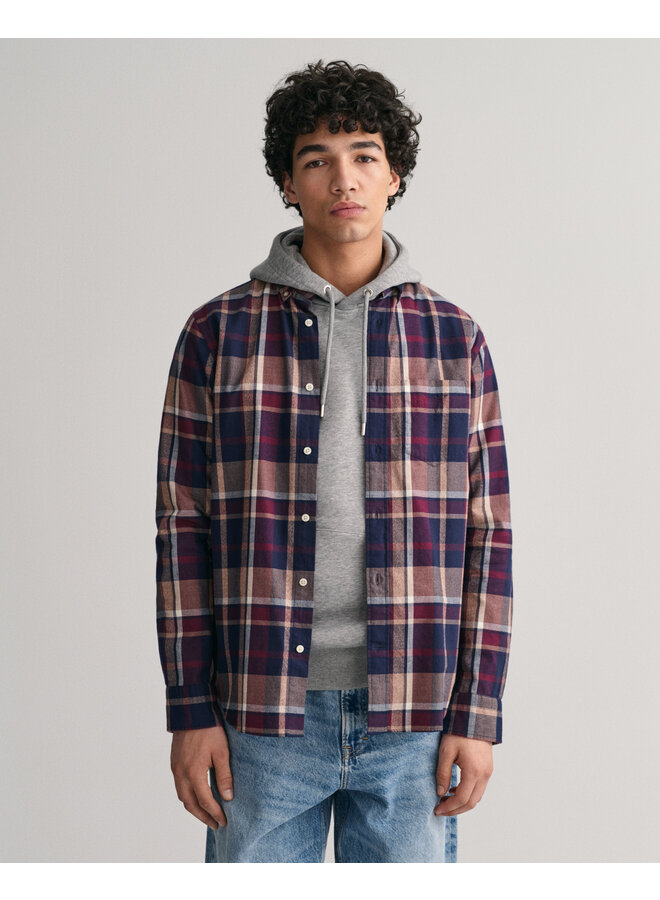 Overshirt flanel ruit plumped red