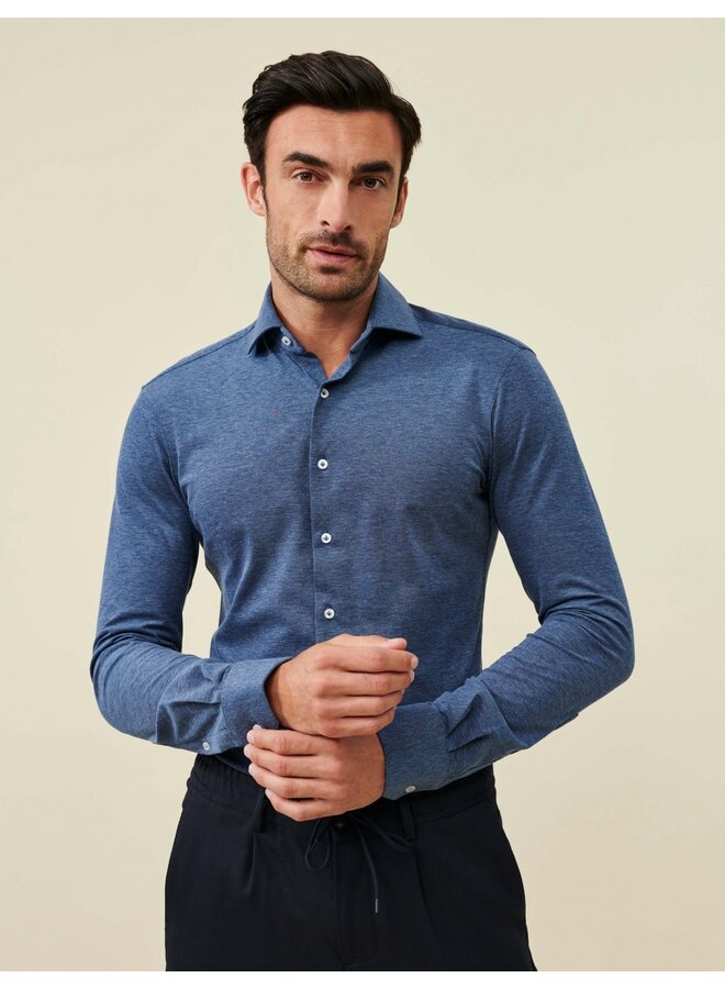 Overhemd lange mouw Cirino jersey shirt dark blue